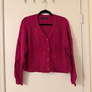 Mango Fuchsia Cardigan Size M